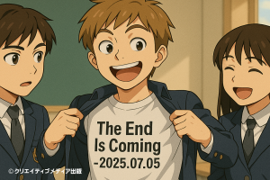 ２．学校と運命の7月5日Tシャツ　クリエイティブメディア出版　星野一星　武左　運命の7月5日　